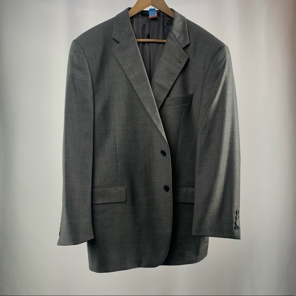 Joseph Abboud Loro Piana Wool Super 120's 2 Button Blazer in Grey Size 46R